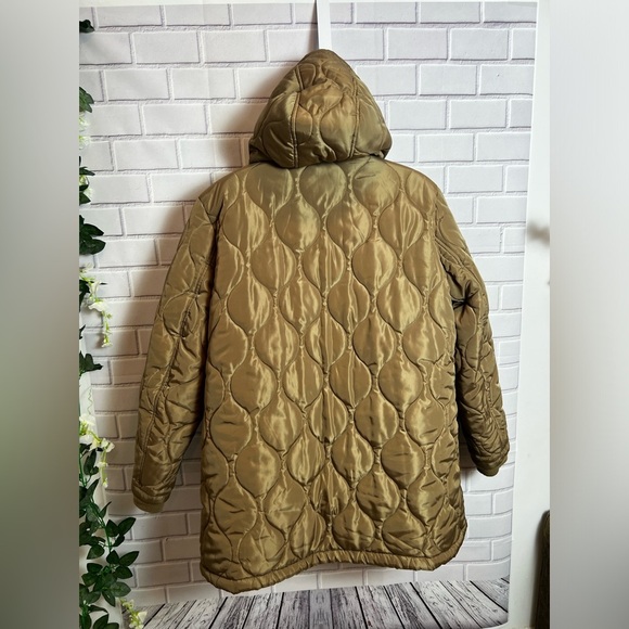 Lucky Brand Quilted Hooded Puffer Coat in Bronze Gold - Size XXL - Picture 8 of 12